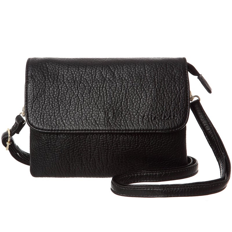 MINICAT RFID Blocking Small Crossbody Bags for Women Vegan Leather Mini Travel Purses Cell Phone Purse Cross Body Bag (Black Small) - Image 1